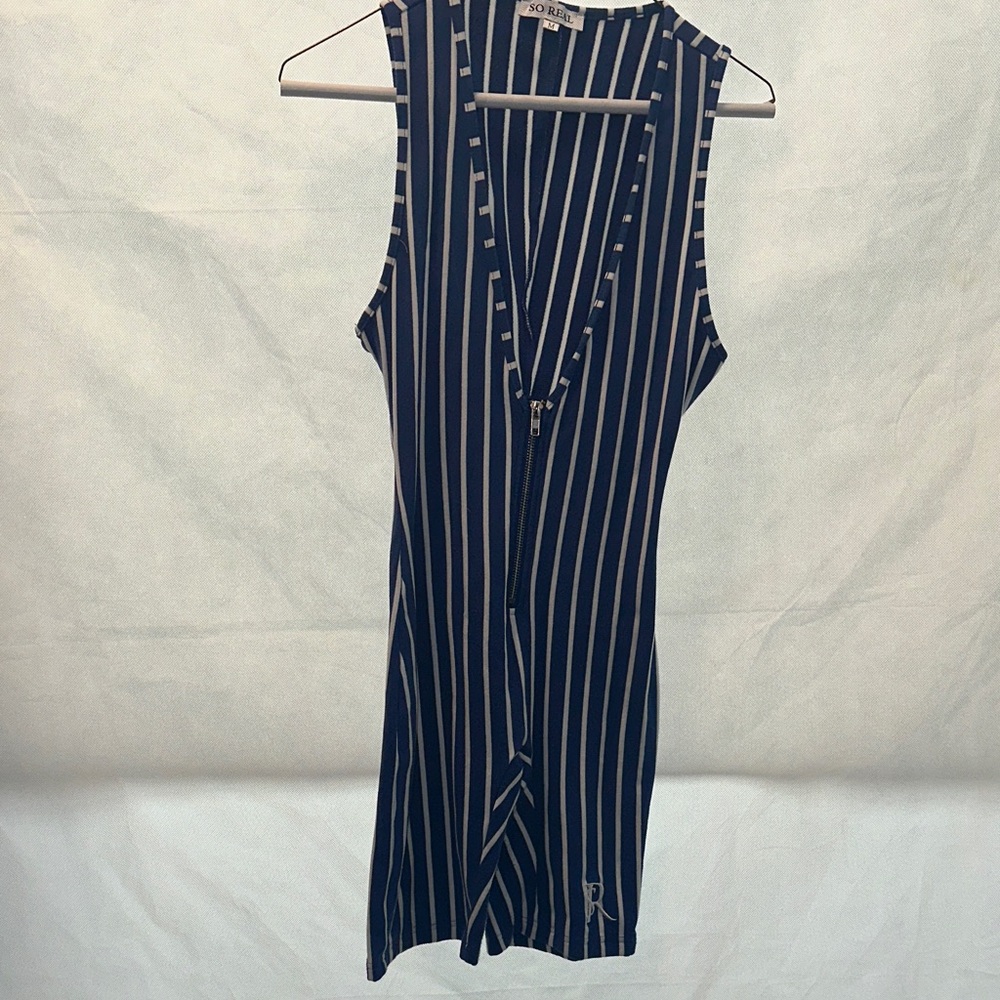 Striped Sleeveless Romper